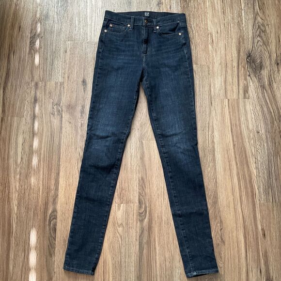 Gap Denim Jeans Womens Size 27T‎  Tall True Skinny Mid Rise Blue Denim EUC - Picture 1 of 8